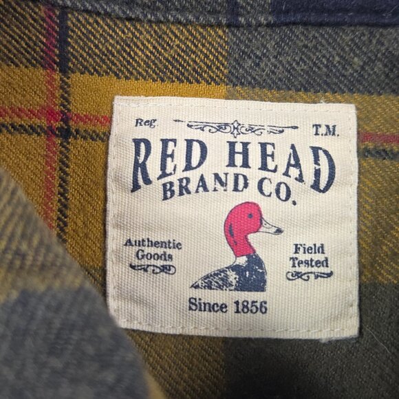 Red Head Brand Co Flannel Shirt L Plaid Button Up 100% Cotton Outdoor Workwear - Picture 8 of 13